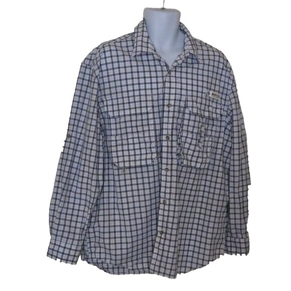 MAGELLAN sportswear MEN'S VENTED cotton plaid SHIRTLONG ADJ. SLEEVES size XL - Picture 1 of 8